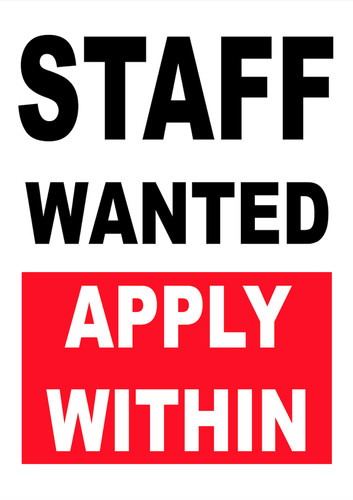 Poster staff wanted - poster,