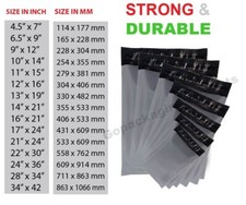 GREY MAILING BAGS STRONG PLASTIC POSTAGE POLY POST PACKING SELF SEAL - ALL SIZES