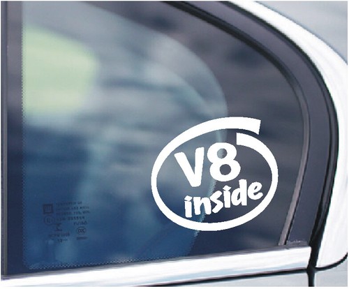 Inside car window sticker - v8,