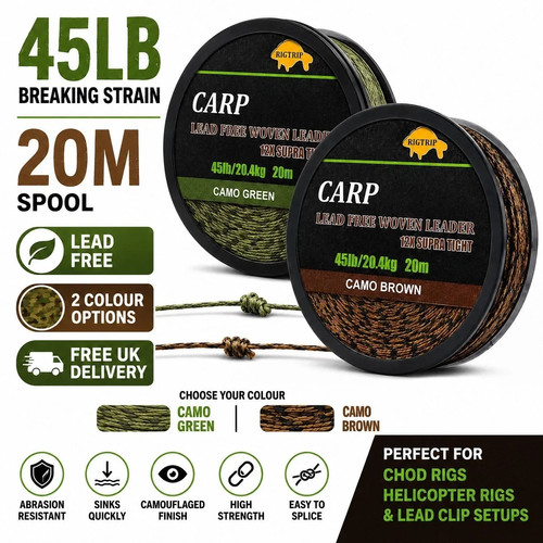 45lb carp braided leader line - 45lb,
