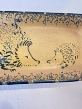VTG Honiton Pottery by Julian Roebuck Hedgehog Spongeware Oblong Dish/Plate/Tray