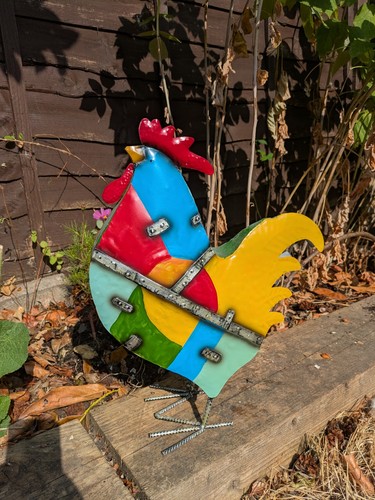 Metal cockerel sculpture home - sculpture,