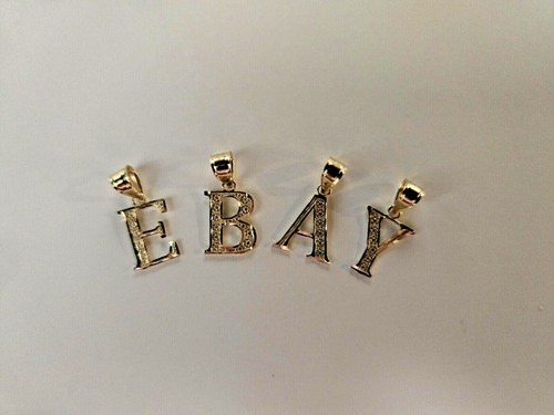14k solid yellow gold initial - 14k,
