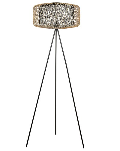 Bamboo tripod floor - bamboo, lamp