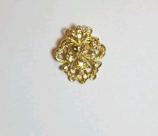 Vantage Gold Colour Rhinestone Crystal Brooch Pin
