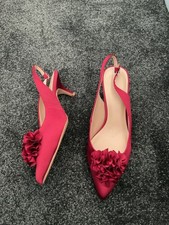 NEW PHASE EIGHT Red Satin Slingback Heel Shoes Size 6/39 Cost £89