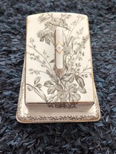 Antique Burgess And Leigh Burleigh Pottery Cheese Butter Dish Ironstone 1900s