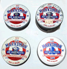 3 Vintage Marksman 500 Count Air Rifle Pellets Original Tins / Boxes + Another