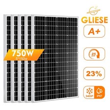 750W 12V Efficient Solar Panel Mono Battery Charger for Motorhomes RV Caravan