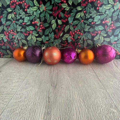 Orange pink purple baubles - orange,, &