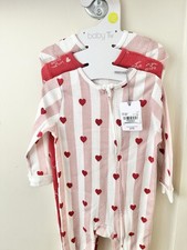 Baby Tu Heart Sleepsuit Zip Up