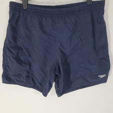 Mens SPEEDO Shorts Blue Medium Waist 34-36 Drawstring Swim Casual