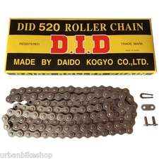 DID HEAVY DUTY 520 STEEL MOTORCYCLE CHAIN ALL LINK LENGTHS SPLIT LINK
