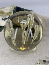 VINTAGE large clear large bubbles glass paperweight 9cm