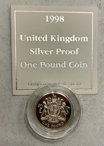 1998 silver proof coin - £1,