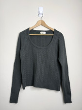 Toast Jumper Size Uk 14 Grey Wool Cable Knit Chunky Knitted Sweater