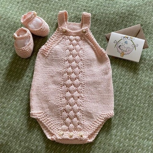 Pink hand knitted baby - pink,