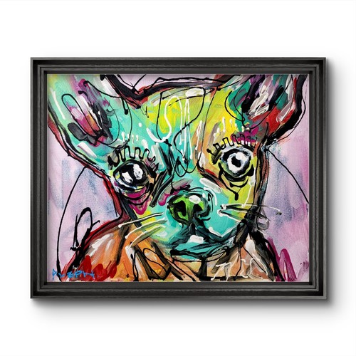 Aleph hand painted dog 14x11 - aleph,