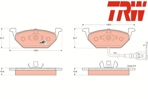 Front brake pad set disc - front,