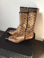 Magrit Y2K Croc Effect Pointed Toe Shoes Size 36.5 Uk 3.5