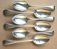 6 x Antique 1900c. SILVER Plated SPOONS John Round & Son Sheffield Engraved P