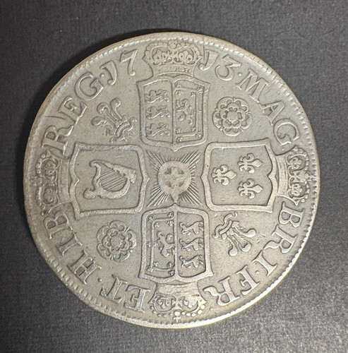1713 queen anne silver - silver, crown
