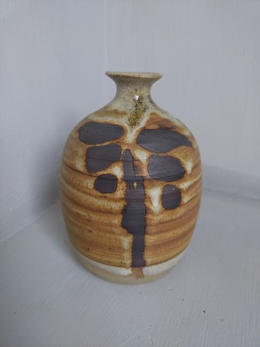 Conwy pottery tree design vase - pottery,