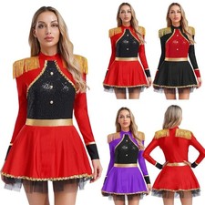 Women's Circus Ringmaster Costume Halloween Party Carnival Fancy Dress Leotard 