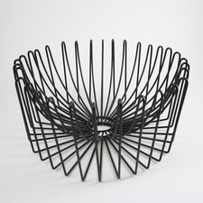 Vintage IKEA 1990s Ehlen Johansson Tradig Black Wire Fruit Bowl Basket Rare