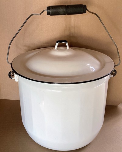 Vintage enamel ware chamber - vintage,