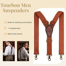 TOURBON Men's Suspenders Y