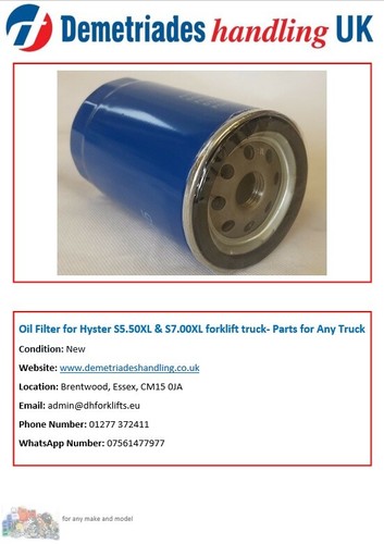 Oil filter for gas - gas, hyster
