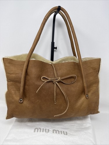 Auth miu brown leather - miu,