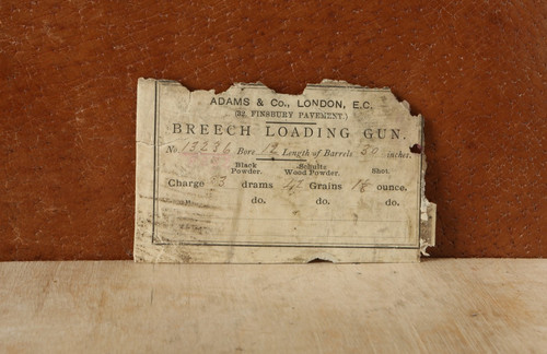 Antique adams gunmakers - adams, label