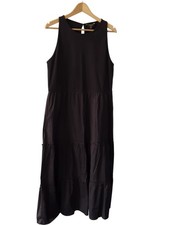 Lipsy Sleeveless Maxi Dress Black Cotton Blend UK18 EU46 US14