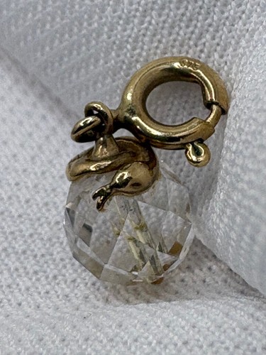 9ct gold snake charm coiled - snake,