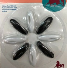 MUSLIM HIJAB SCARF SAFETY CLIP HIJAB  FASHION PINS SNAG FREE BLACK WHITE 8 PCS