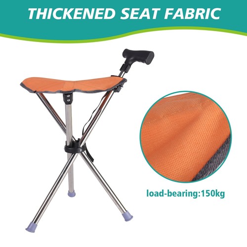 Folding walking stick seat - folding,