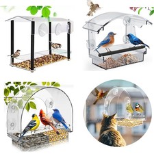 Anseom Window Bird Feeder Strong Suction Cup Acrylic Bird house Garden Outdoor