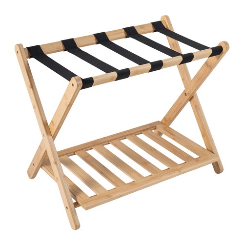 Bamboo luggage rack folding - bamboo,