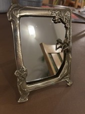 Brass Art Deco Nouveau 'Lady Of The Lake' Small Table Top Mirror 