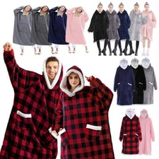 Snuggle Blanket Super Soft Fleece Sherpa Warm Wearable Hoodie Robe Adult Hooded