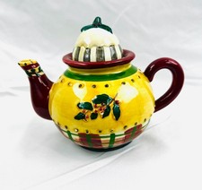 Vintage Sakura Debbie Mumm "Christmas Pudding" Collector Mini Teapot