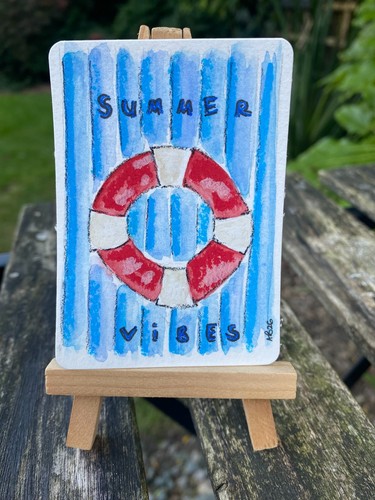 Aceo original painting summer - aceo,