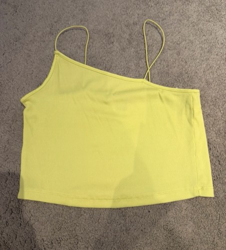 Green spaghetti strap crop - green, top