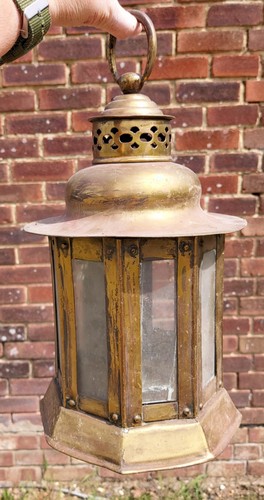 Vintage octagonal brass and - octagonal,