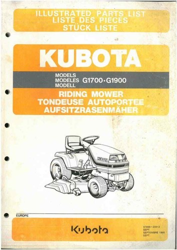 Kubota ride mower g1700 - ride,