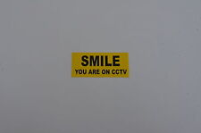 SMILE YOU ARE ON CCTV 2 x self-adhesive backed stickers 70mm x 30mm security