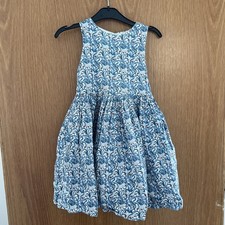 Jacadi Paris | Elegant Floral Blue  Cotton Dress | 4A / 110cm