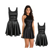 New Ladies Skater Dress PVC